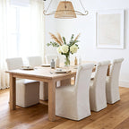 chairus Slipcovered Upholstered Parsons Dining Chairs Set of 4, Blue Stripe