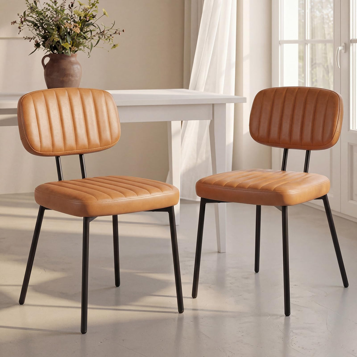 OLIXIS Dining Chairs Set of 6, Upholstered Kitchen Chairs, Black