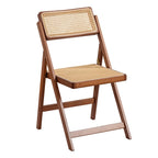 Furlide Rattan Dining Chairs Set of 2, Bamboo Armchairs in Walnut
