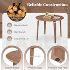 GIANTEX Round Dining Table for 2-4, 37.5" Kitchen Table w/Rubber Wood Legs