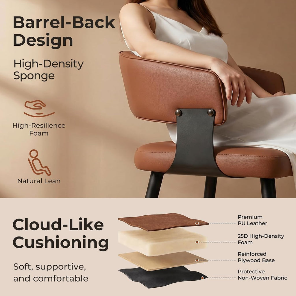 Dining Chairs Set of 4, Modern Faux Leather Kitchen Chairs