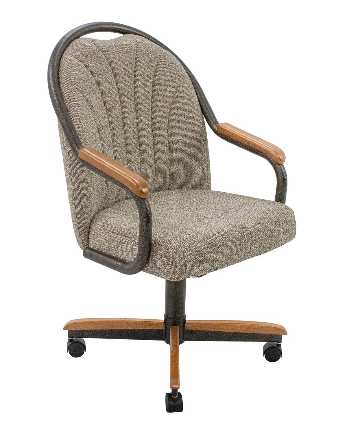 Chromcraft Bailey 4pc Swivel Kitchen Dining Chair - Light Sand-Chestnut