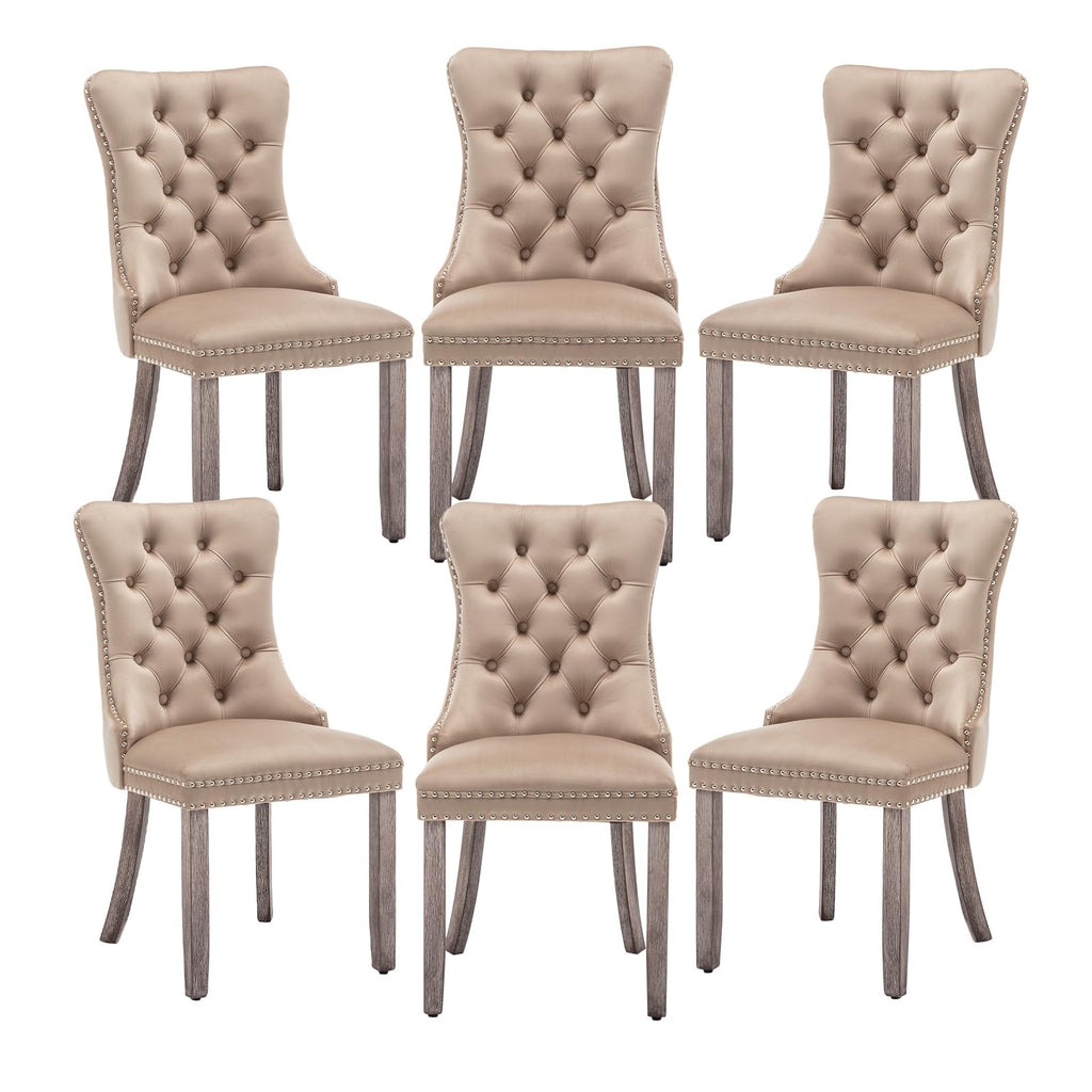Hixkol Velvet Dining Chairs Set of 4,Upholstered Dining Chairs with Ring Pull Trim and Button Back,Modern Seating for Kitchen, Bedroom & Living Room(Grey)
