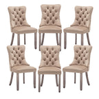 Hixkol Velvet Dining Chairs Set of 4,Upholstered Dining Chairs with Ring Pull Trim and Button Back,Modern Seating for Kitchen, Bedroom & Living Room(Grey)