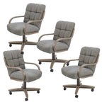 Chromcraft Ryland Swivel-Tilt Caster Dining Chair - Chestnut -Earth - 4pc
