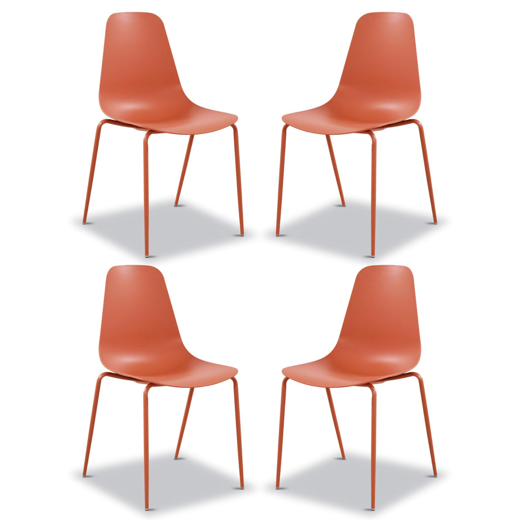 Poly & BARK Isla Modern Kitchen Chairs Set of 4 - Plastic Dining Chair with Metal Legs - Quick Assembly Simple Cafe Chairs Plastic for Indoor or Outdoor - Pistachio Green