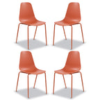 Poly & BARK Isla Modern Kitchen Chairs Set of 4 - Plastic Dining Chair with Metal Legs - Quick Assembly Simple Cafe Chairs Plastic for Indoor or Outdoor - Pistachio Green