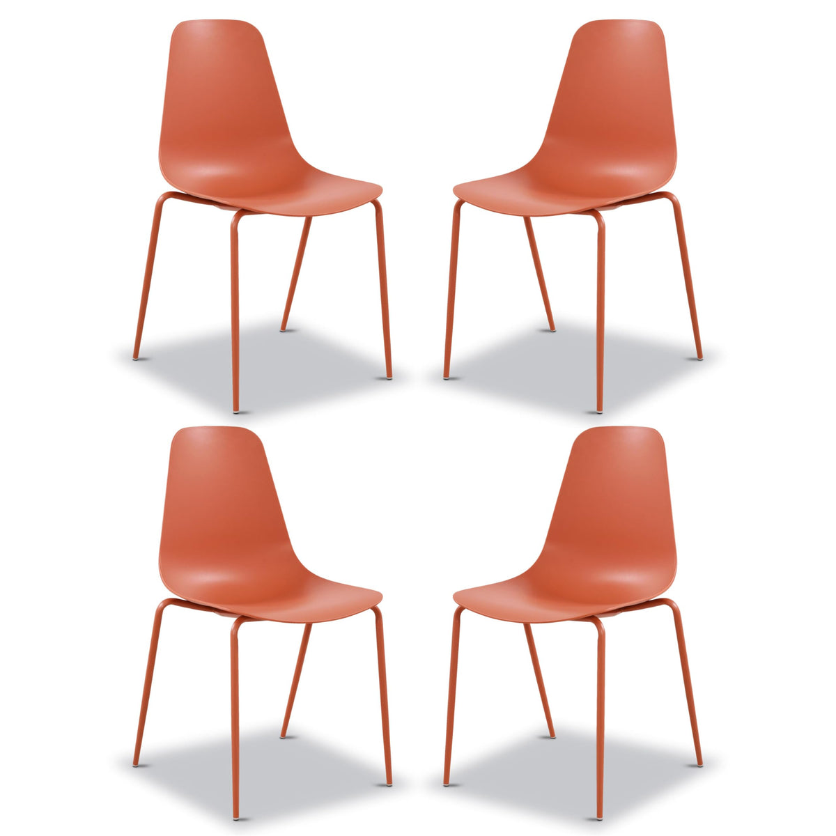 Poly & BARK Isla Modern Kitchen Chairs Set of 4 - Plastic Dining Chair with Metal Legs - Quick Assembly Simple Cafe Chairs Plastic for Indoor or Outdoor - Pistachio Green