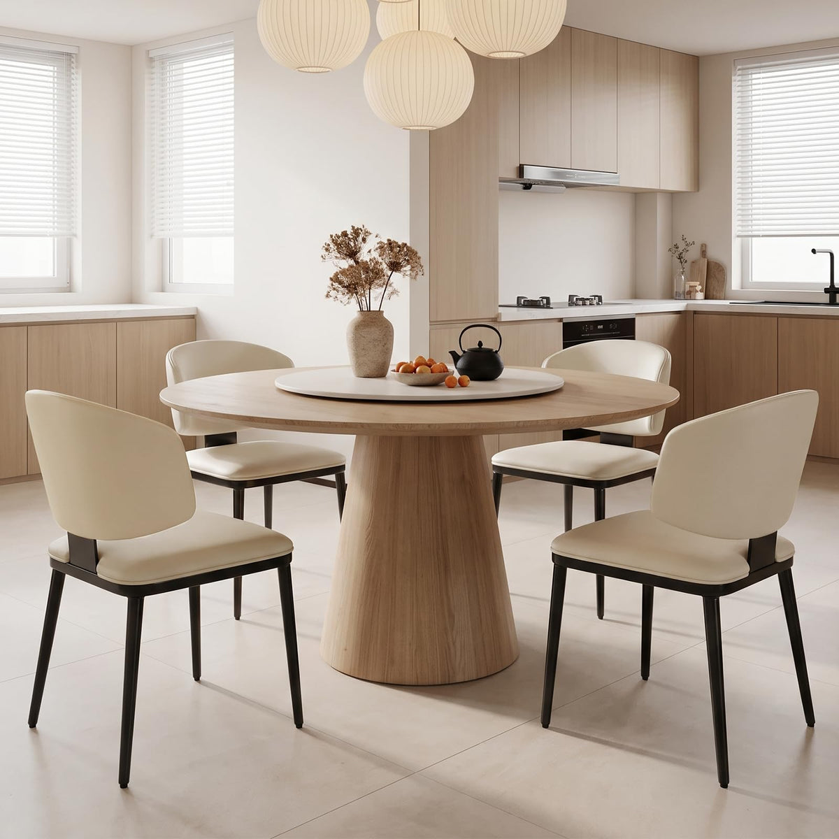Dining Chairs Set of 4, Faux Leather Kitchen & Dining Chairs
