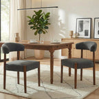 VKNOW Wooden Dining Chairs Set of 4 with Walnut Wood Legs and Curved Back