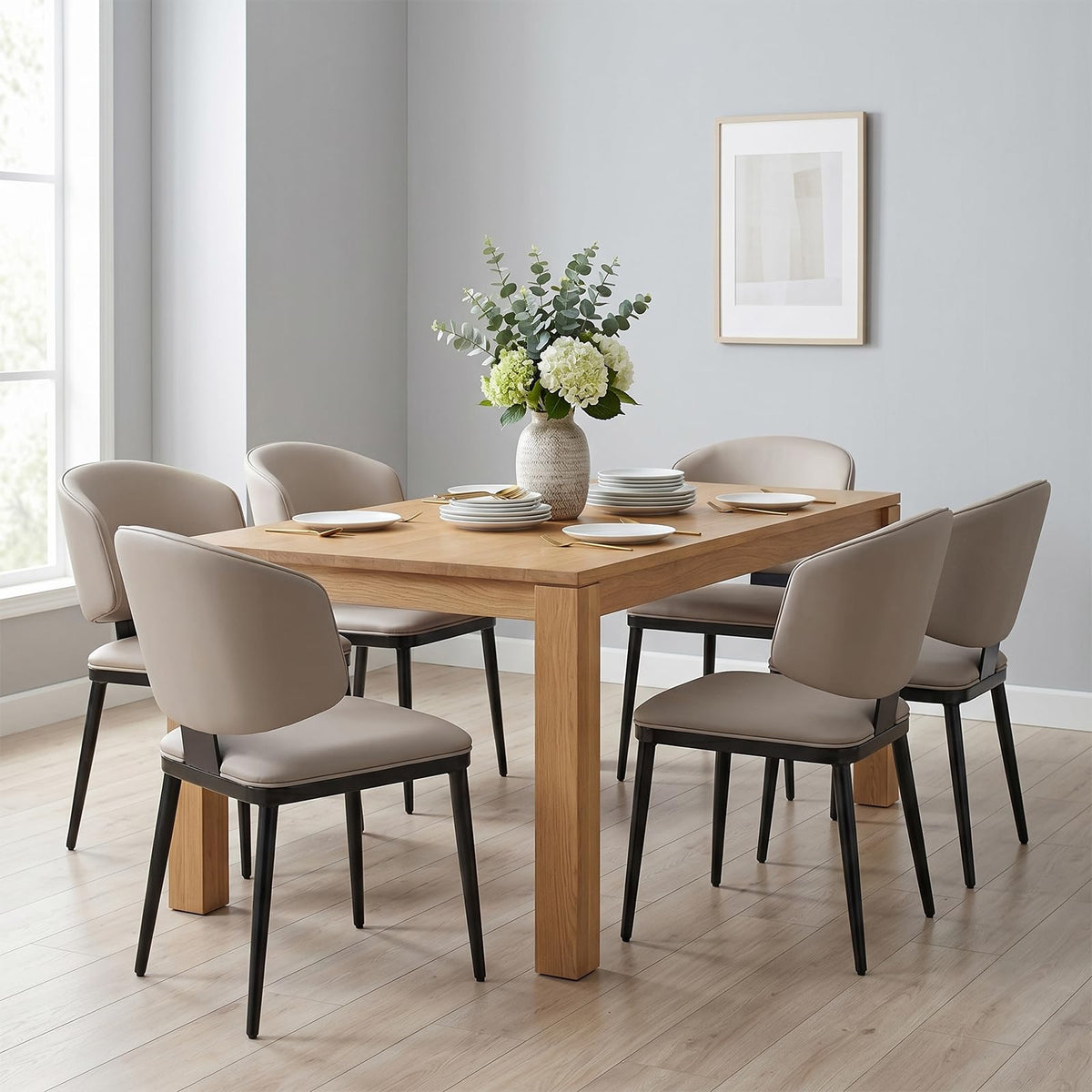 Dining Chairs Set of 4, Faux Leather Kitchen & Dining Chairs