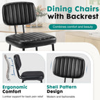 OLIXIS Dining Chairs Set of 6, Upholstered Kitchen Chairs, Black