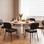 OLIXIS Dining Chairs Set of 6, Upholstered Kitchen Chairs, Black