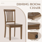COLAMY Wooden Dining Room Chairs Set of 6, Spindle High Back Windsor Kitchen Side Chair, Farmhouse Dining Chairs for Kitchen, Dining Room, Light Brown