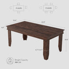 GarveeHome Farmhouse Dining Table for 4-6 People, 63 in Long Kitchen Tables