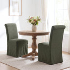 chairus Slipcovered Upholstered Parsons Dining Chairs Set of 4, Blue Stripe