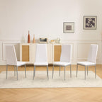 Karl home Dining Chairs Set of 4, PU Leather & High Back, Black