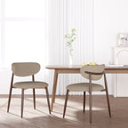 MALOL Dining Chairs Set of 4, Curved Back Kitchen Room Chairs with Metal Legs and Anti Slip Pads, Upholstered Dining Chair for Home and Restaurant, Beige