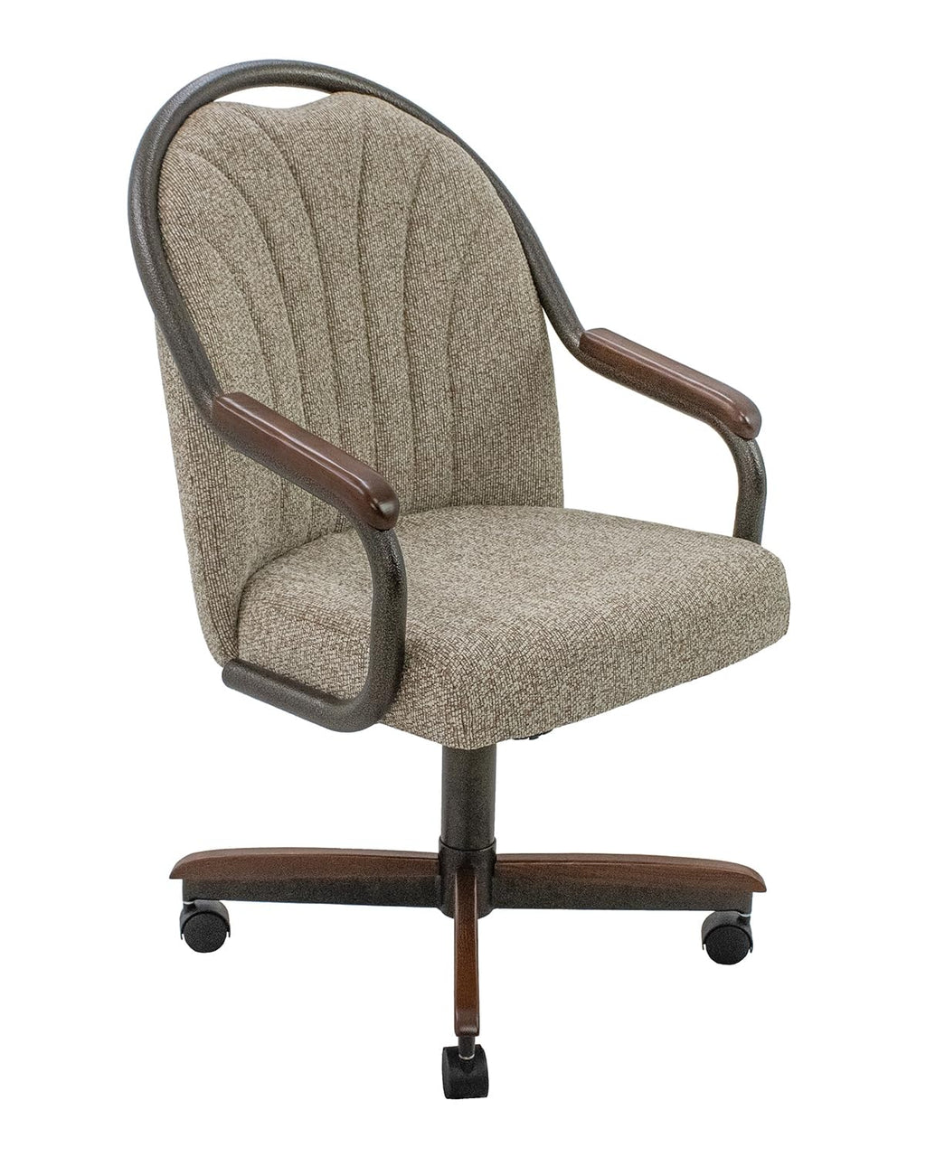 Chromcraft Bailey 4pc Swivel Kitchen Dining Chair - Light Sand-Chestnut