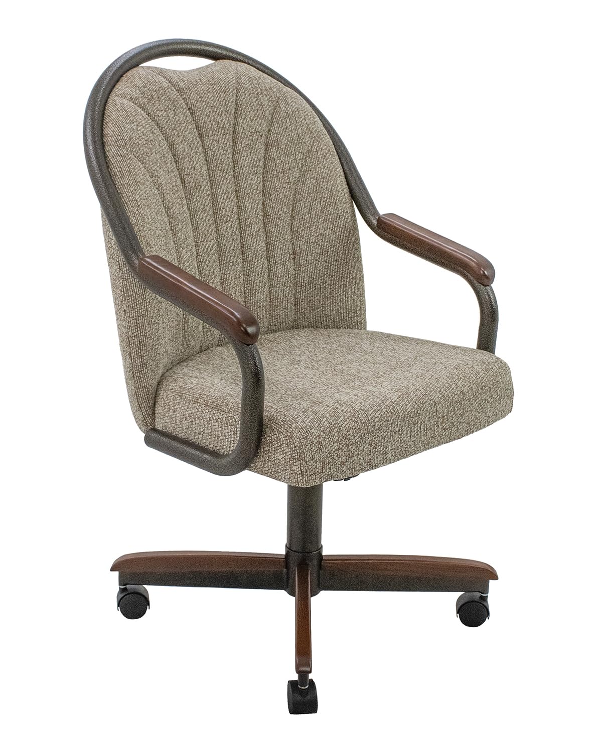 Chromcraft Bailey 4pc Swivel Kitchen Dining Chair - Light Sand-Chestnut