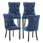 Velvet Dining Chairs, Tufted Kitchen & Dining Room Chairs, Beige, Set of 4