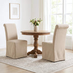 chairus Slipcovered Upholstered Parsons Dining Chairs Set of 4, Blue Stripe