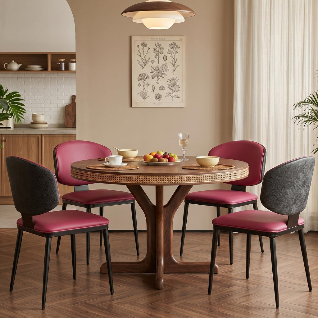 Dining Chairs Set of 4, Faux Leather Kitchen & Dining Chairs