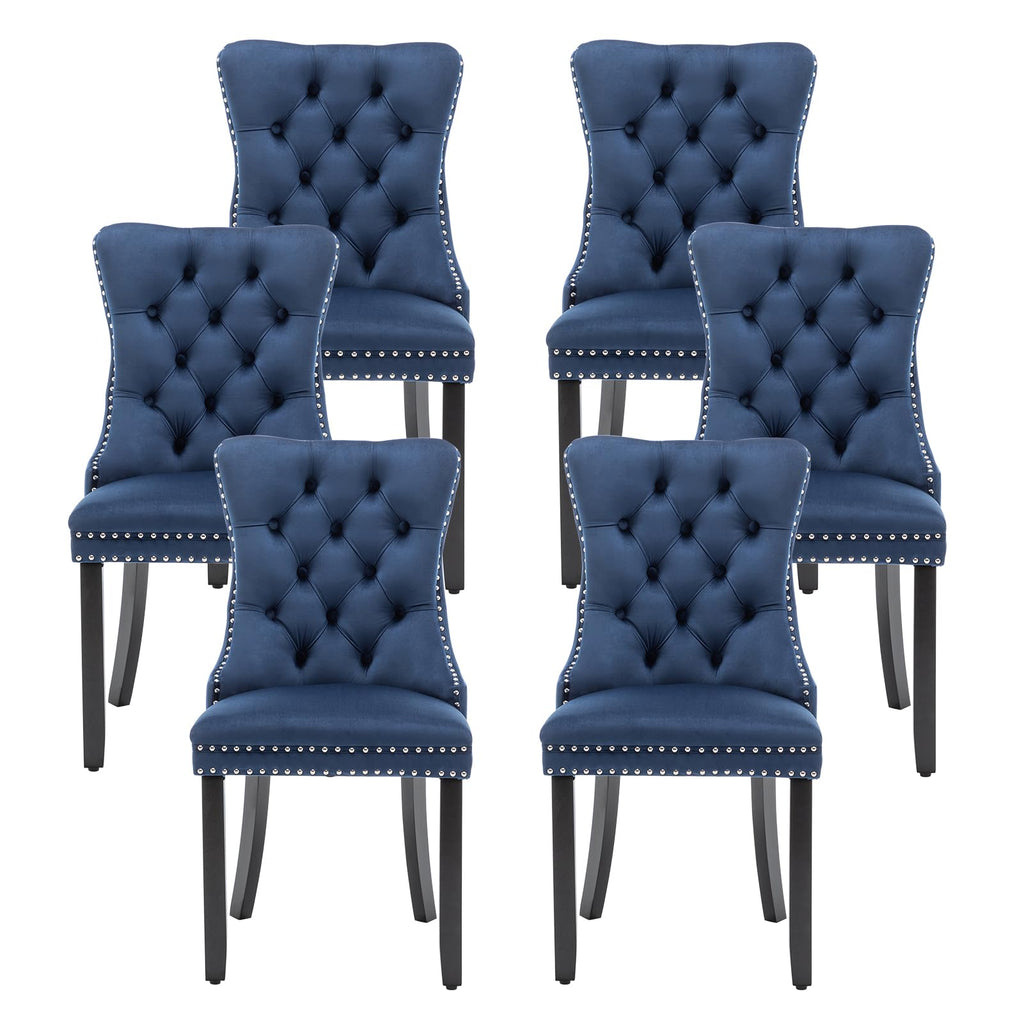 Velvet Dining Chairs, Tufted Kitchen & Dining Room Chairs, Beige, Set of 4