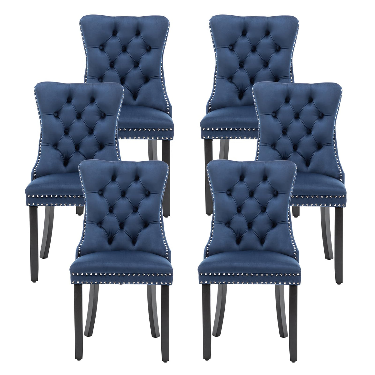Velvet Dining Chairs, Tufted Kitchen & Dining Room Chairs, Beige, Set of 4