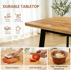 Modern 47.2"-63" Extendable Rectangular Dining Room Table, Walnut