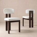 COLAMY Upholstered Dining Chairs Set of 6, Solid Wood Wobble-Free Modern Kitchen Accent Seating for Long Family Dinners, Mid Century Beige Fabric & Walnut Finish,Camel