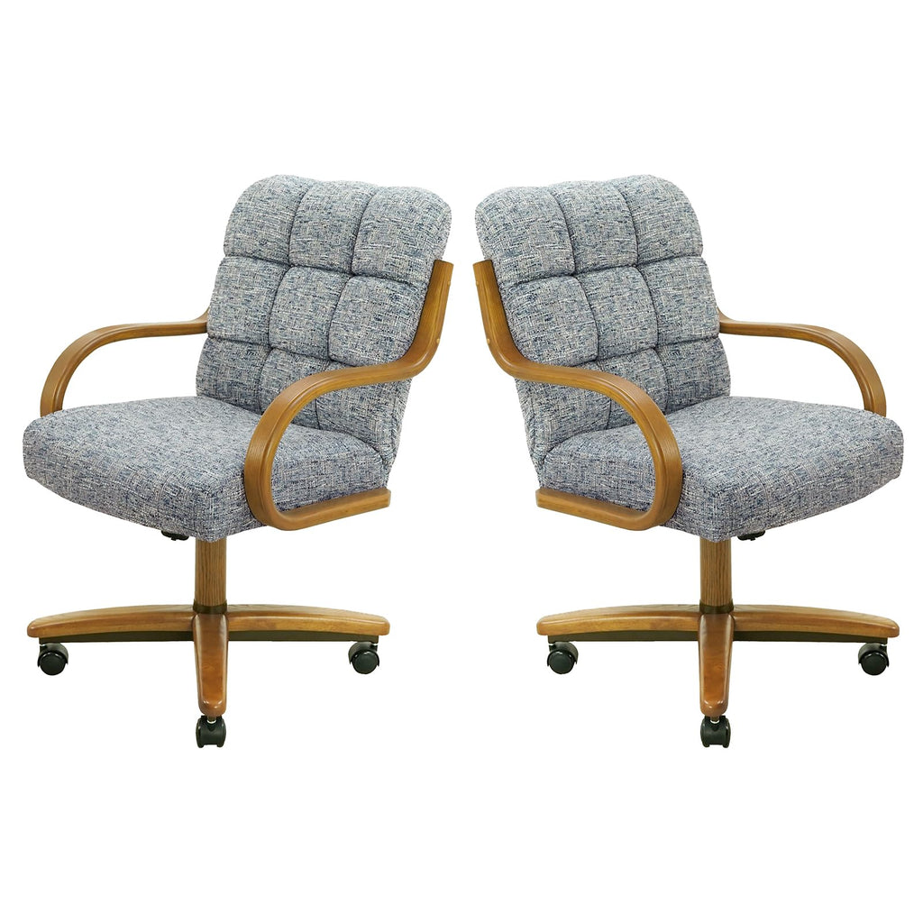 Chromcraft Ryland Swivel-Tilt Caster Dining Chair - Chestnut -Earth - 4pc