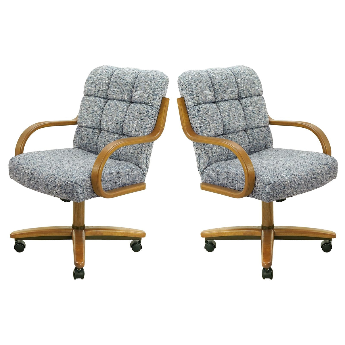 Chromcraft Ryland Swivel-Tilt Caster Dining Chair - Chestnut -Earth - 4pc