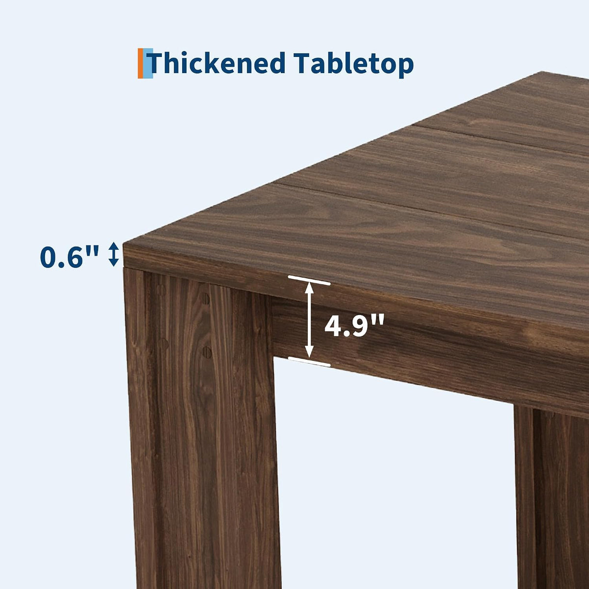 Garvee 71" Farmhouse Dining Table for 4-6, Kitchen Table w/Thick Tabletop, Wood Strip Base, Wider Legs, Large Rectangular Dining Room Table for Kitchen, Apartment & Family Gatherings, Walnut