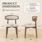 Wooden Dining Chairs set of 4, Farmhouse Dinner Chairs with Curved Back