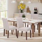 MALOL Upholstered Dining Chairs Set of 4, Fabric Dining Room Chairs, Modern Wooden Dining Chair, Kitchen Side Chairs, Farmhouse Dinner Chair with High Back for Kitchen, Beige