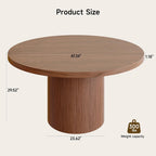 ONBRILL 47 Inch Round Dining Table for 4-6, Walnut