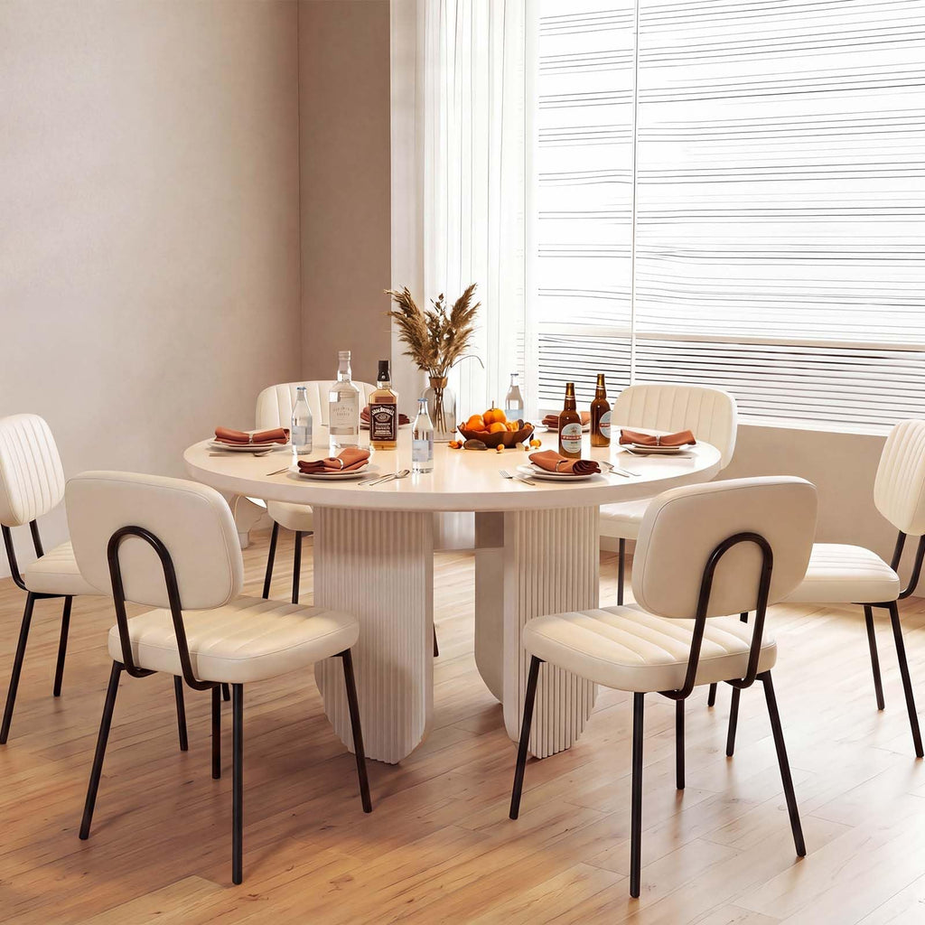 OLIXIS Dining Chairs Set of 6, Upholstered Kitchen Chairs, Black