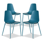 Poly & BARK Isla Modern Kitchen Chairs Set of 4 - Plastic Dining Chair with Metal Legs - Quick Assembly Simple Cafe Chairs Plastic for Indoor or Outdoor - Pistachio Green