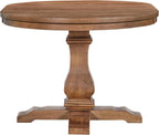 Merax Rustic Expandable Pedestal Dining Table, 39" Round to 57" with Extension Leaf, Rubberwood Base, Farmhouse Kitchen Table for 4-6, Walnut