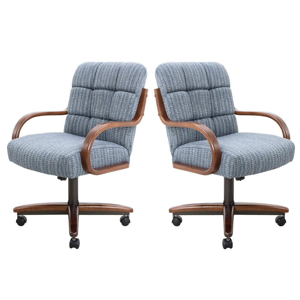 Chromcraft Ryland Swivel-Tilt Caster Dining Chair - Chestnut -Earth - 4pc