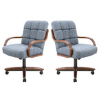 Chromcraft Ryland Swivel-Tilt Caster Dining Chair - Chestnut -Earth - 4pc