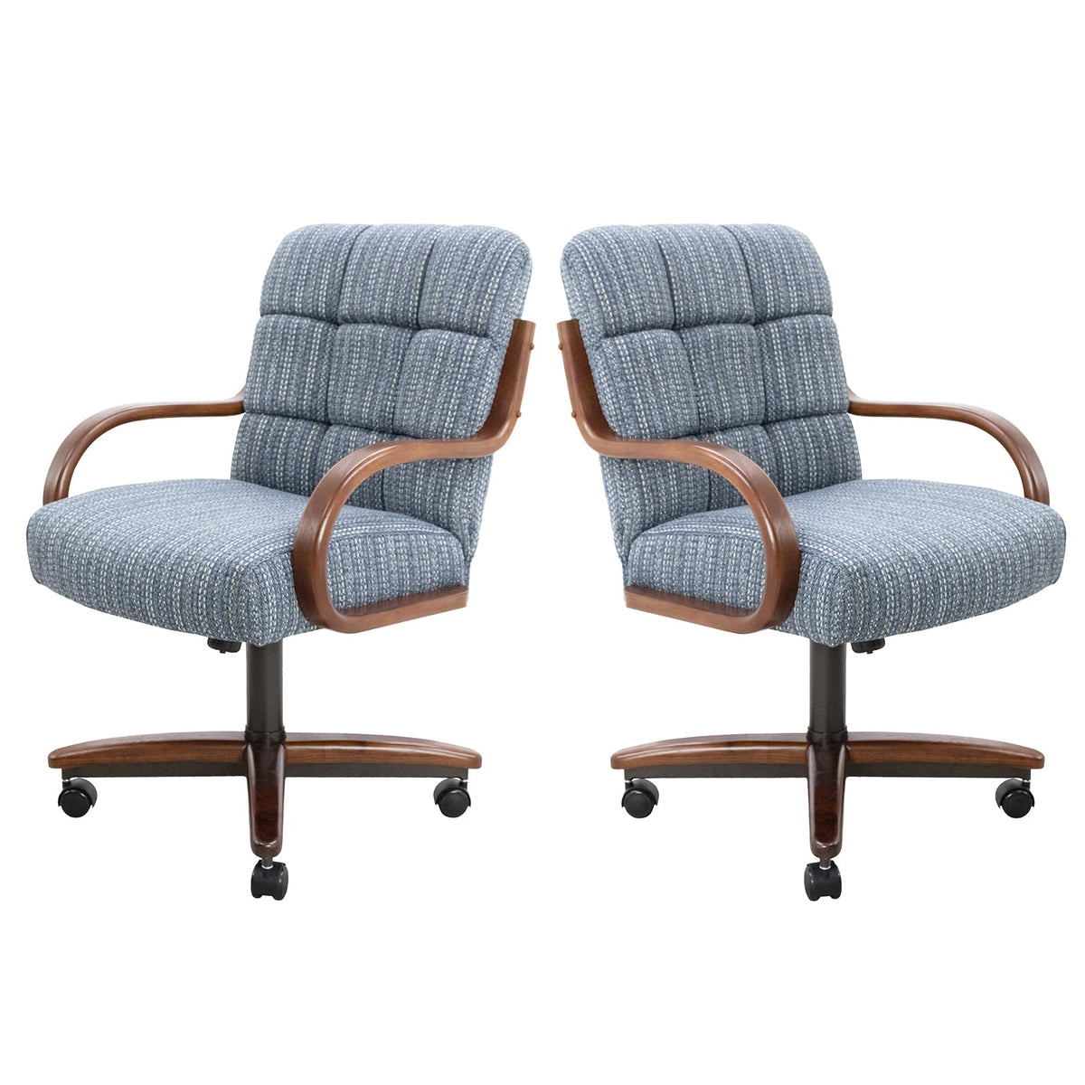 Chromcraft Ryland Swivel-Tilt Caster Dining Chair - Chestnut -Earth - 4pc