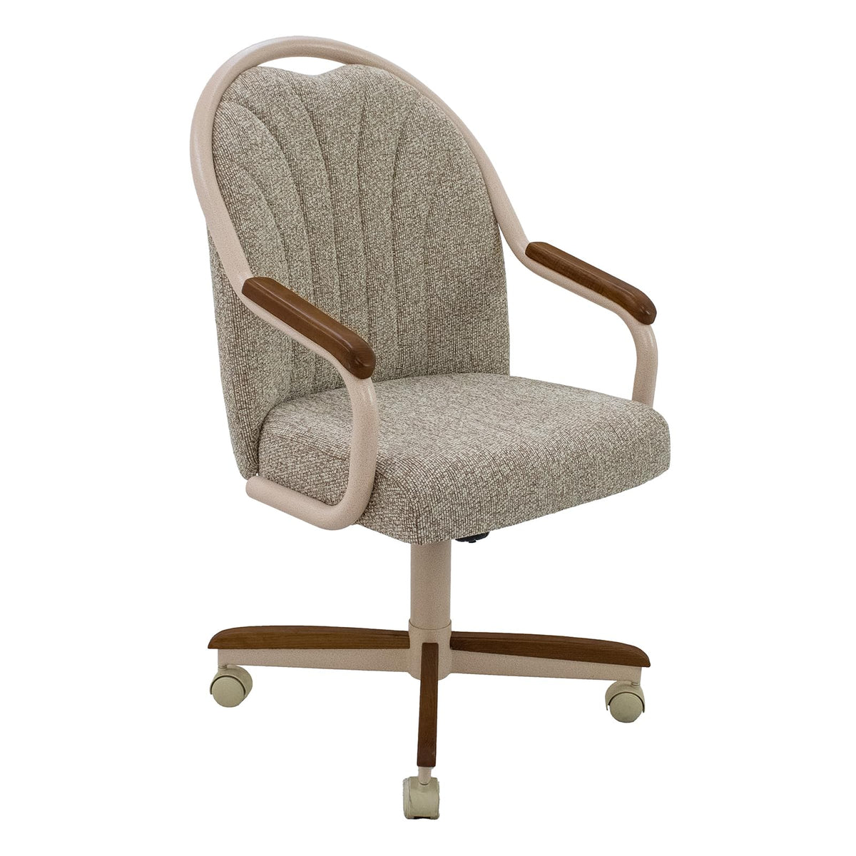 Chromcraft Bailey 4pc Swivel Kitchen Dining Chair - Light Sand-Chestnut