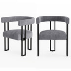 VIRRMO Boucle Dining Chair Set of 4 Corduroy Upholstered Dining Room Chairs Kitchen Chairs with Metal Legs Mid Century Modern Chair for Dining Room, Kitchen (Cream, 4)