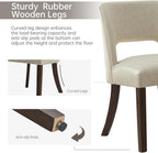 VKNOW Modern Dining Chairs Set of 4 with Rubberwood Legs, Beige