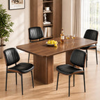 REONEY Dining Chairs Set of 2, Mid-Century Modern Kitchen Chairs, Black
