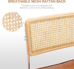 Zesthouse Natural Rattan Dining Chairs Set of 2, Modern Cesca Kitchen Chair