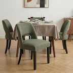 keoni Wooden Dining Chairs Set of 4 with Black Rubberwood Legs and Backrest