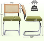 KROFEM Dining Chairs Set of 4,Modern Rattan Kitchen Chairs,Green